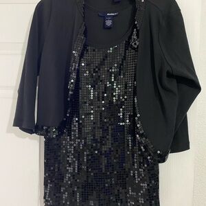 Chic Black Sequin Jacket by Coldwater Creek
